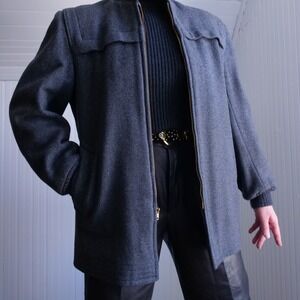 Great 1950s Mighty Mac grey wool car coat